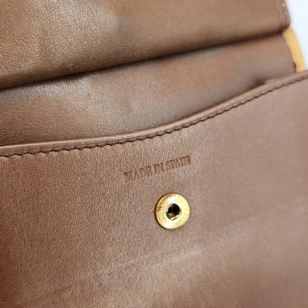 Vintage Loewe Anagram Bifold Wallet Tan Leather Made in Spain Card Coin